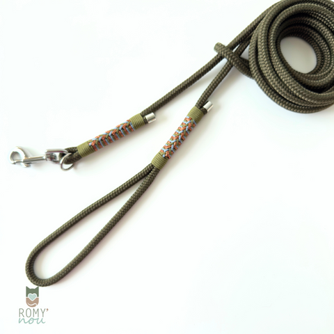 Longe pour Chat ROMY - KAKI Cuivre Bleu