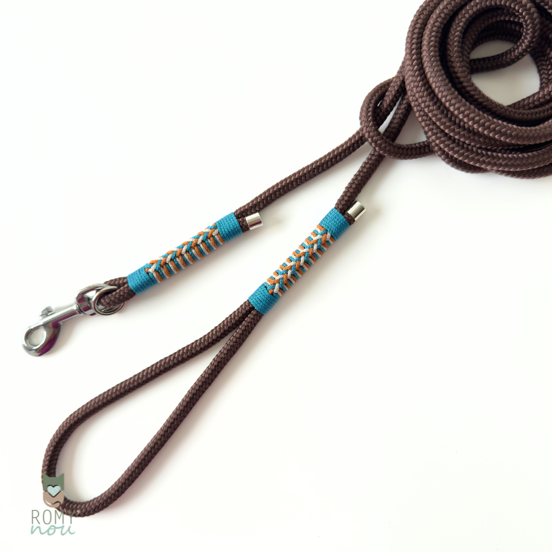Longe pour Chat ROMY - MARRON Turquoise