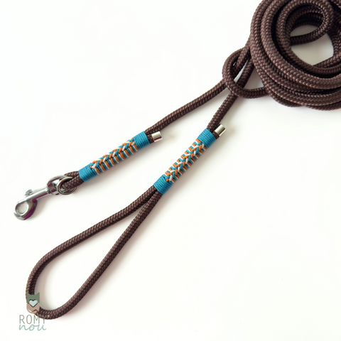 Longe pour Chat ROMY - MARRON Turquoise